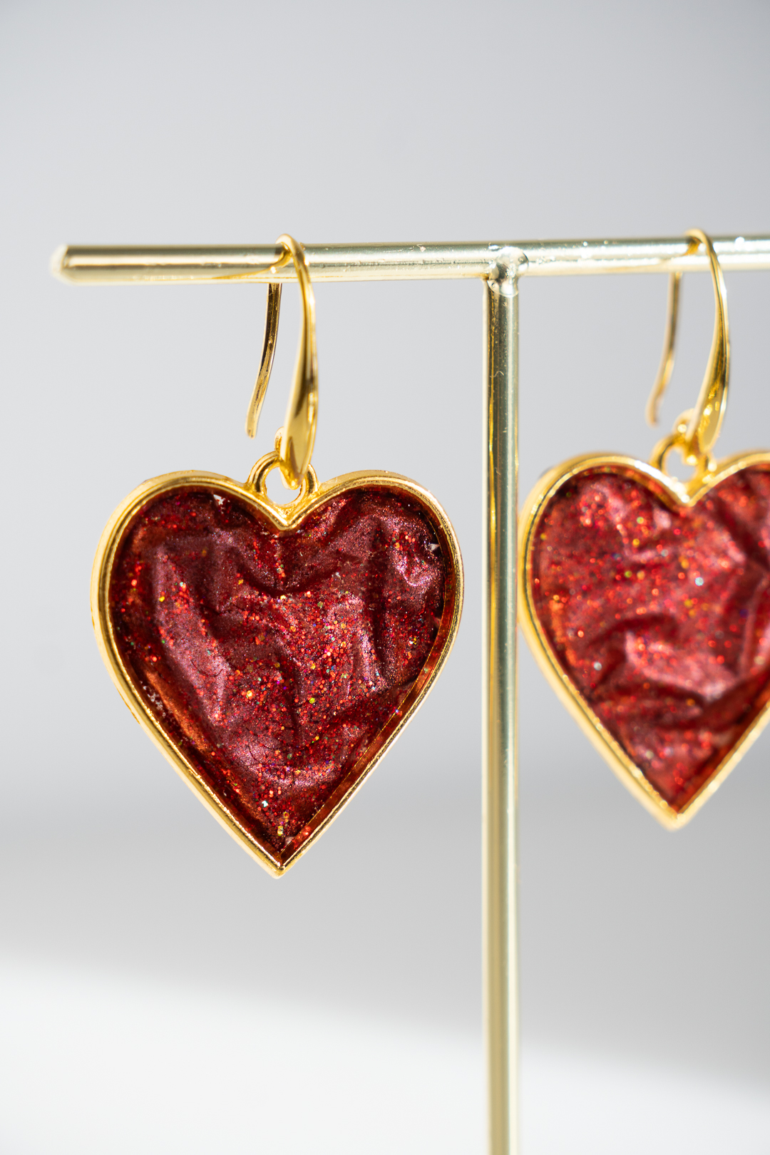 Pendientes corazón rojo - Imagen 4