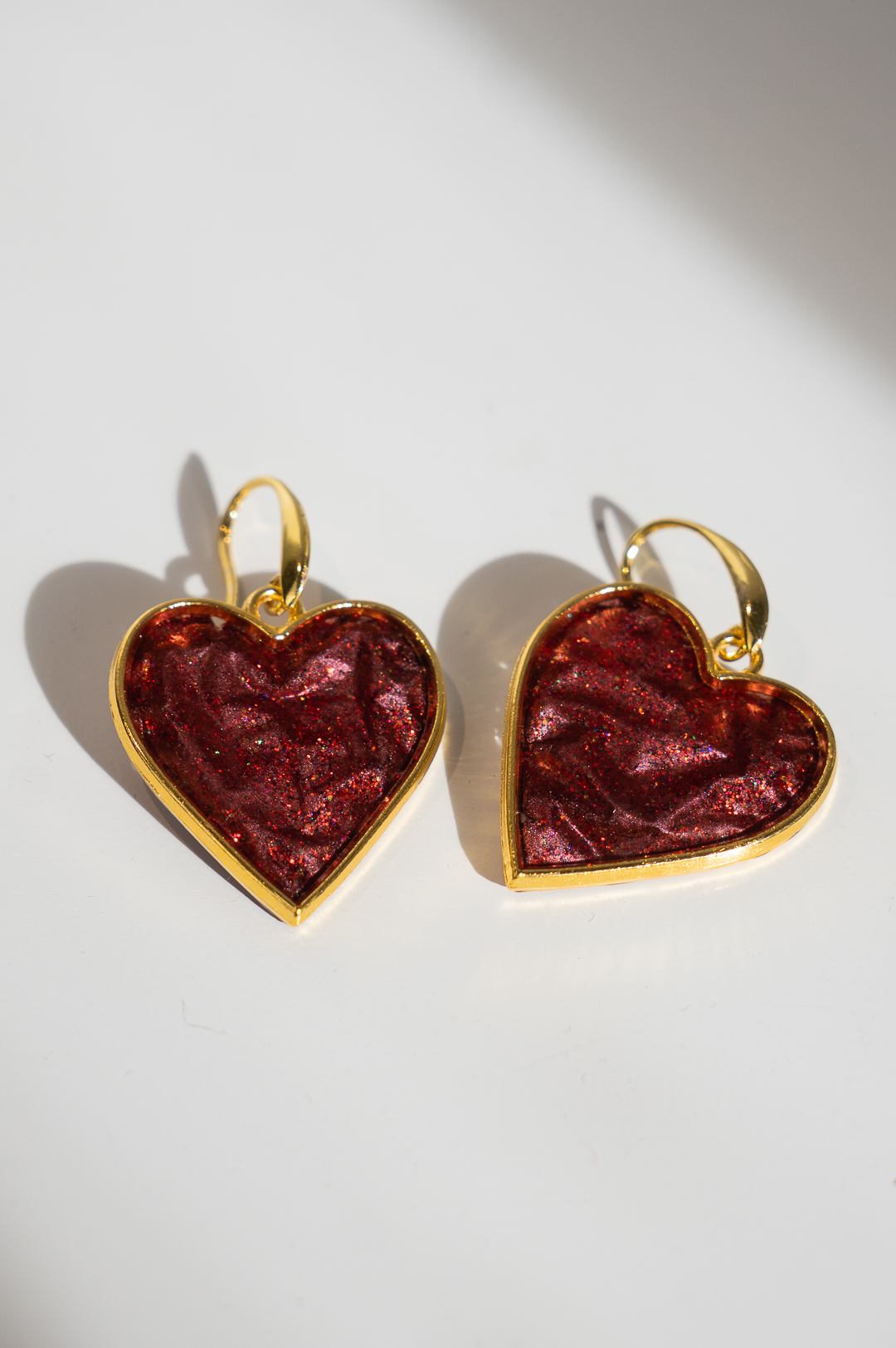 Pendientes corazón rojo - Imagen 3