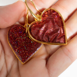Pendientes corazón rojo