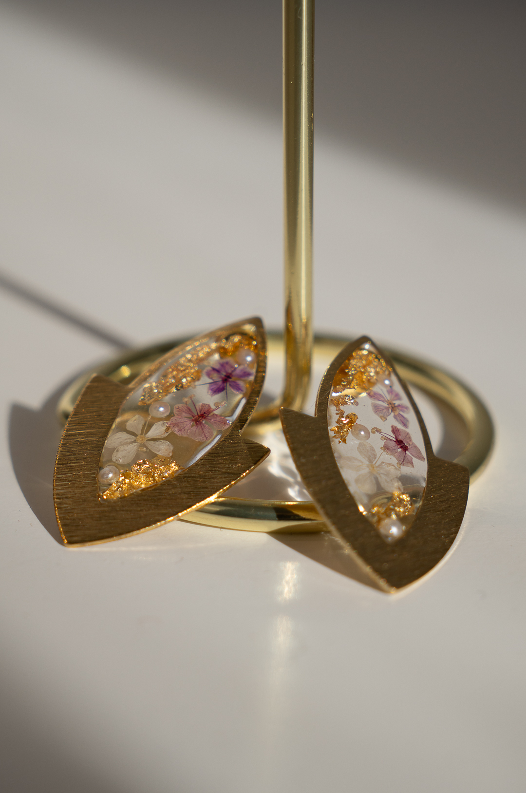 Pendientes lágrima de flores - Imagen 3