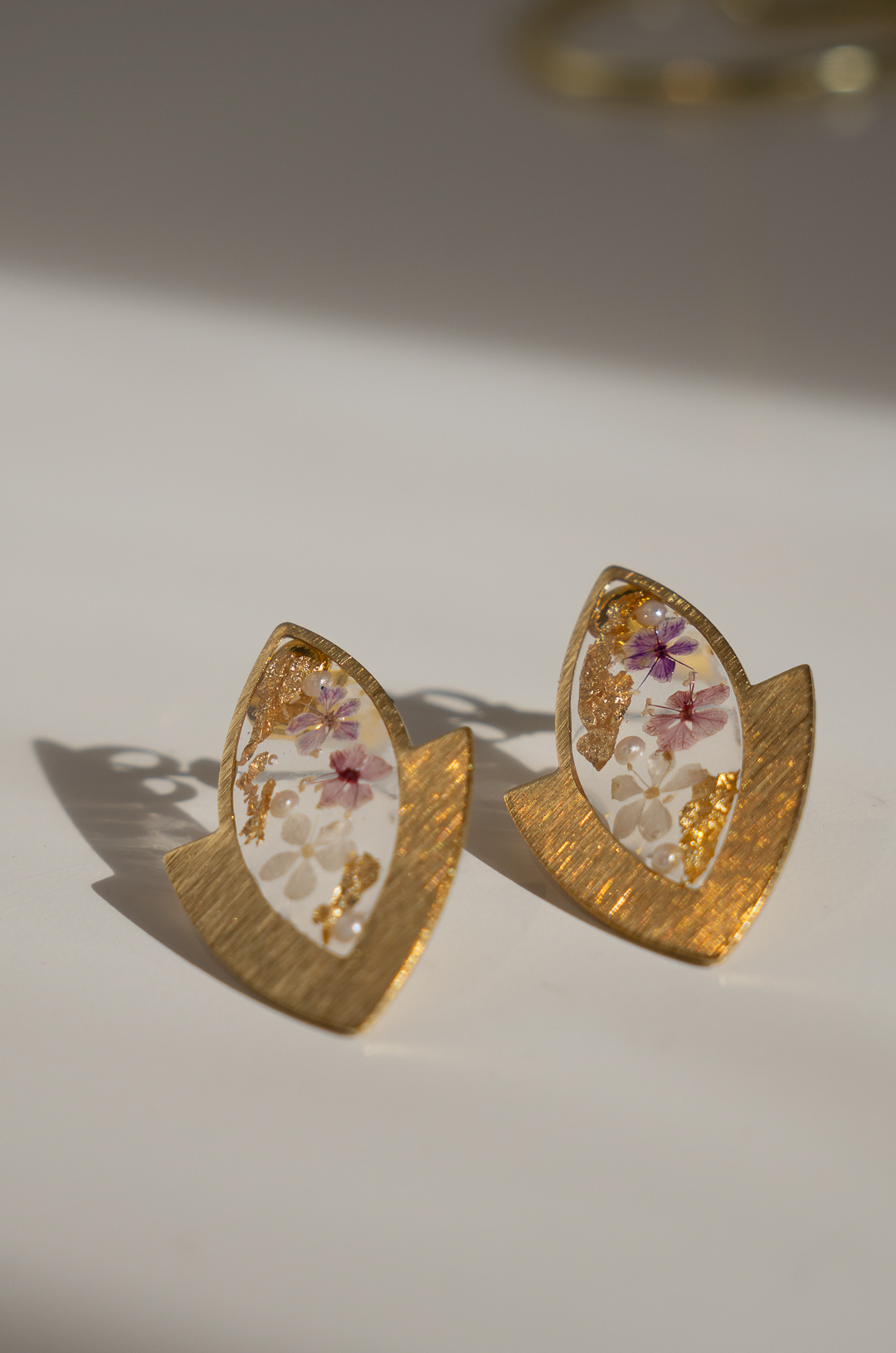 Pendientes lágrima de flores - Imagen 2