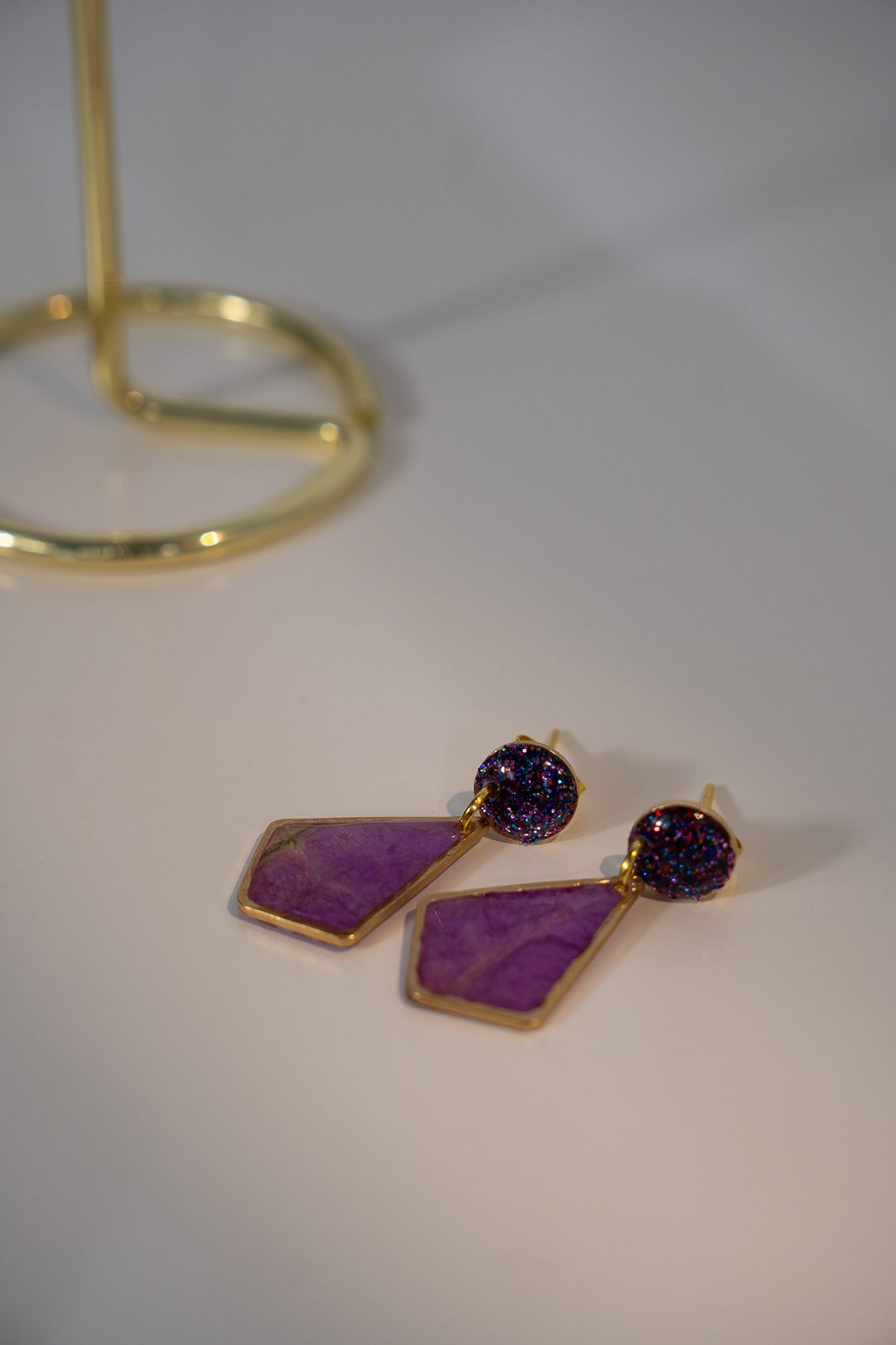 Pendientes Buganvilla y glitter - Imagen 4