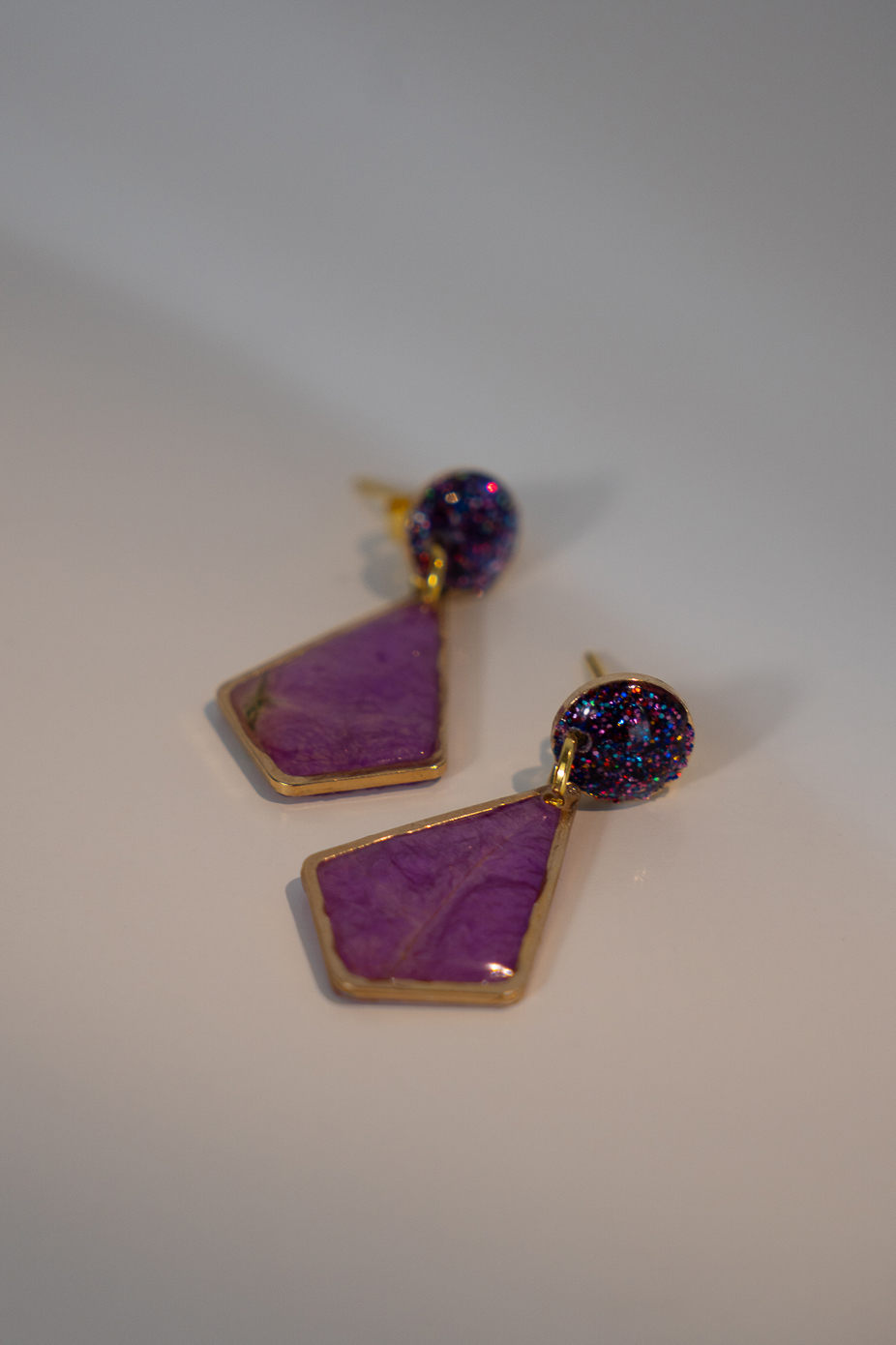 Pendientes Buganvilla y glitter - Imagen 2