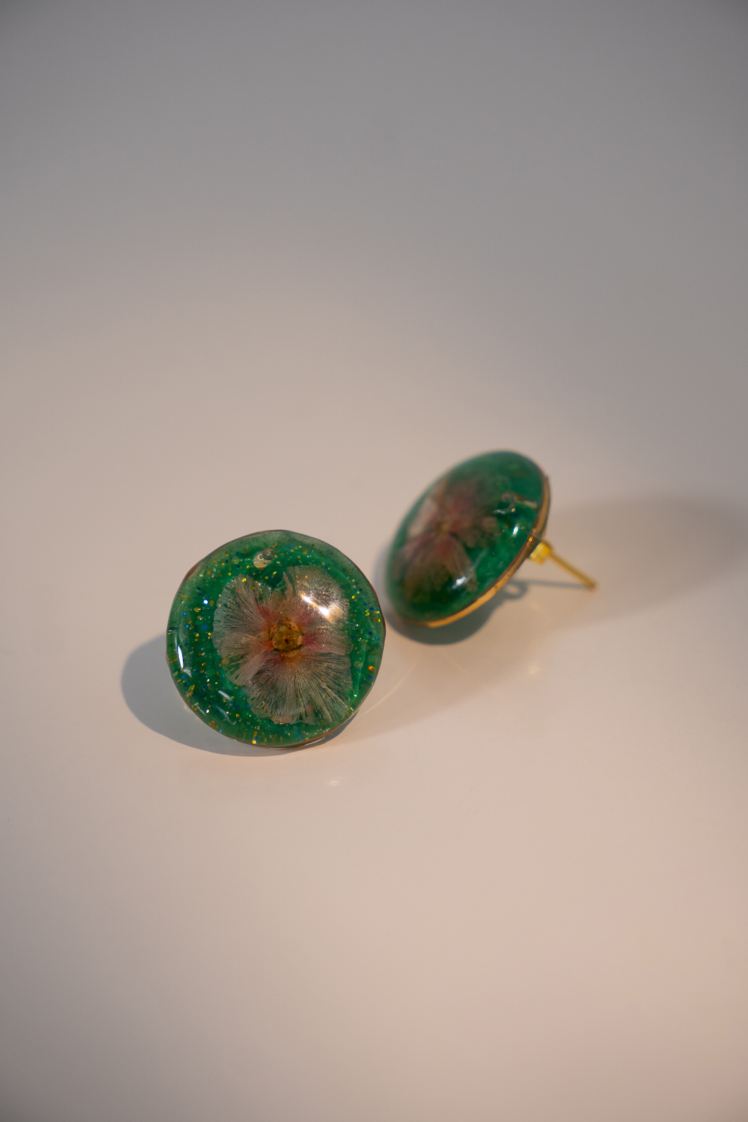 Pendientes botón verde - Imagen 2