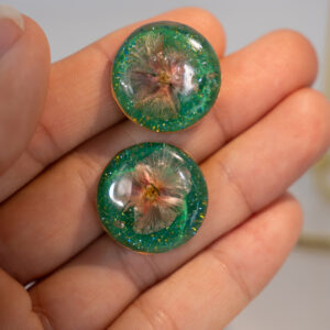 Pendientes botón verde