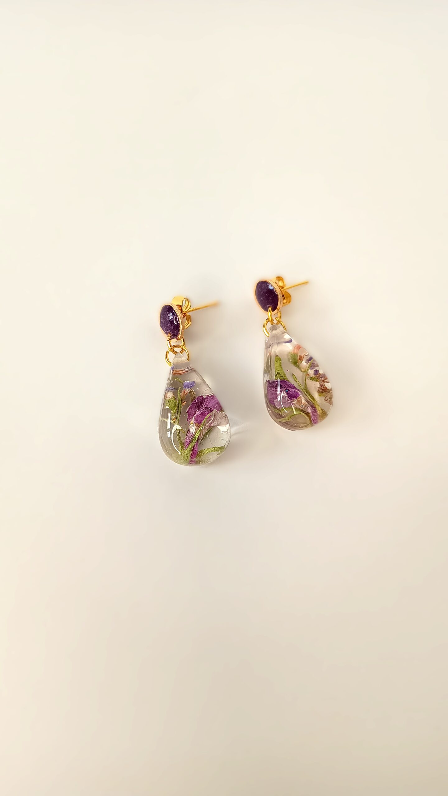 Pendientes flor morada - Imagen 2