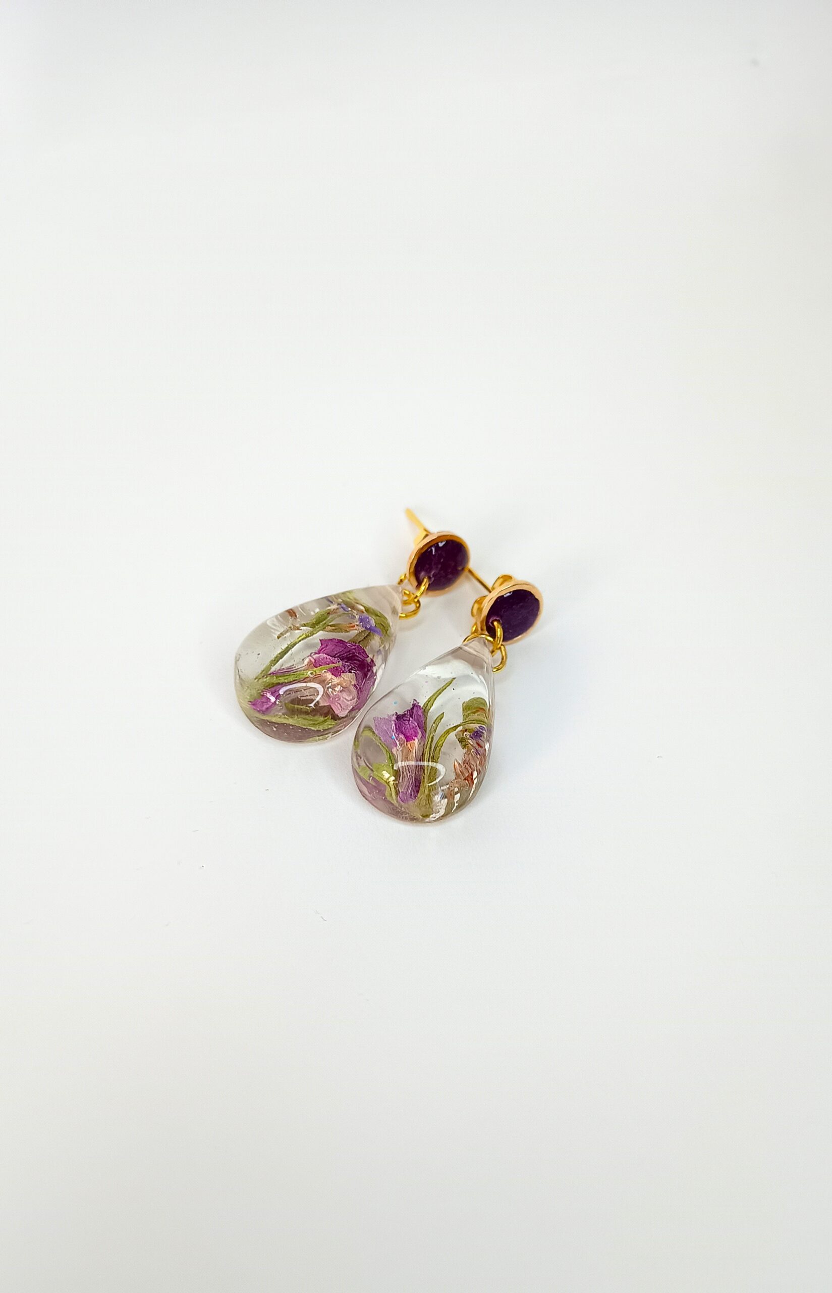 Pendientes flor morada - Imagen 3