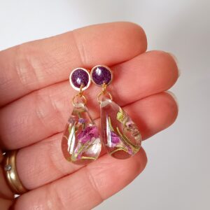 Pendientes flor morada