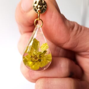Pendientes flor verde