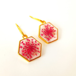 Pendientes flor fucsia