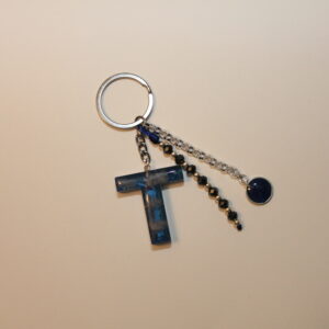 Llavero letra T azul